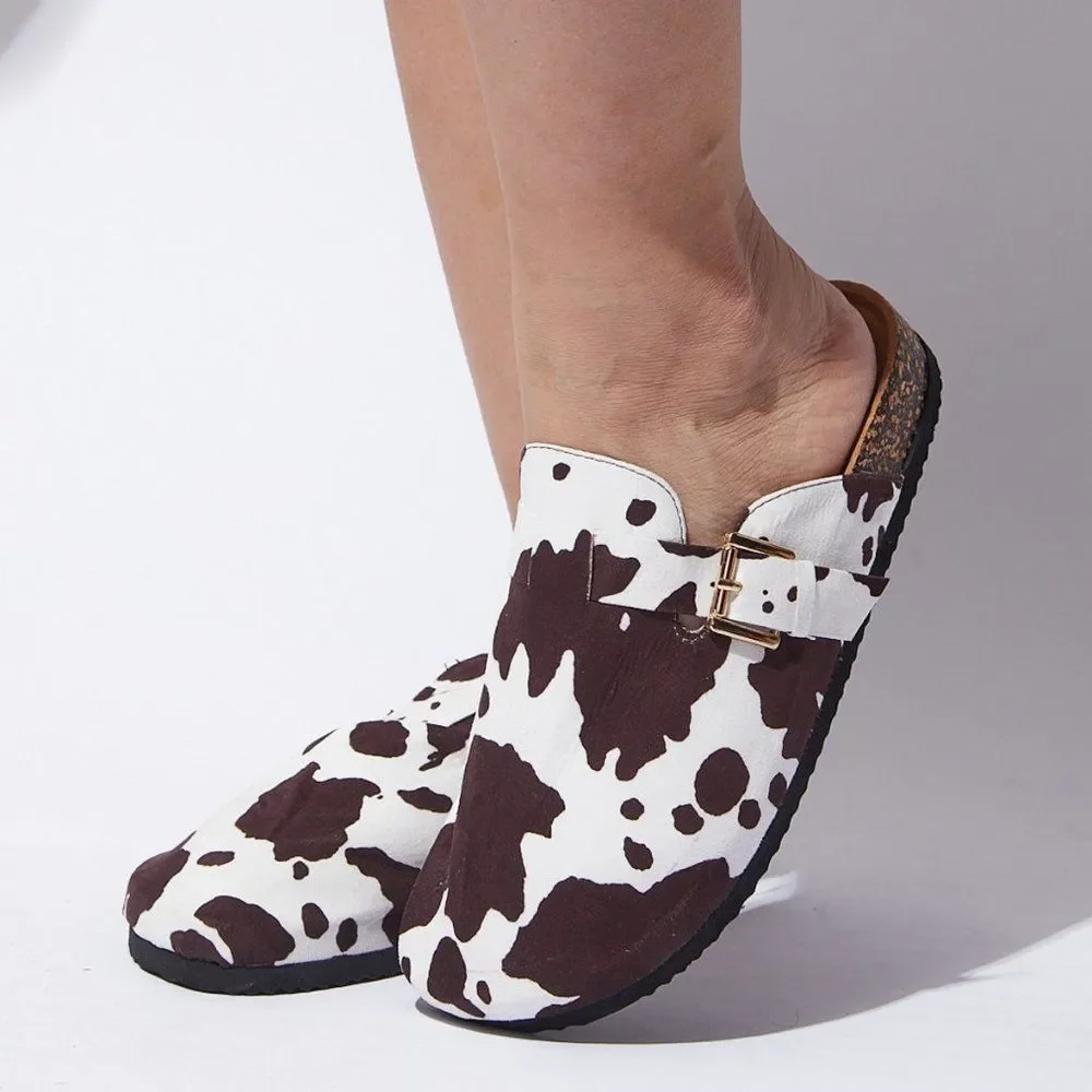 TAN COW BIRKEN BOTTOM FLAT SOFT FOOTED - Picture 1 of 8